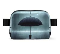Black Umbrella in The Rain - Riñonera impermeable para hombres y mujeres, riñonera ajustable para viajes, bolsa cruzada ligera para correr, gimnasio