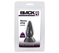Black Velvet Perlas Anales Plug, Negro, Medio, 75g Negro