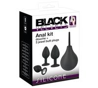 Black Unisexo Velvets Kit Juego de tapones anales Negro One Size