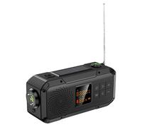 (Black) USB Mobile Phone Charging Radio Hand Crank Bluetooths Speaker LED Torchs for Emergency Lighting