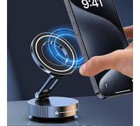 (Black) Vacuum Magnetic Classic User-friendly Phone Premium Holder Cup Car Foldable Suction Adjustable Mount Stand 1Pc