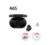 (Black) VAORLO A6S Bluetooth 5.0 Wireless Sports Earbuds HiFi Stereo Music with Microphone Noise Cancel Headphone for All Smartphones