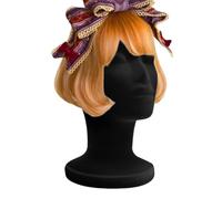 Black Velvet Mannequin Head, Foam Wig Display Stand, 30cm Cosmetology Training Heads with Soft Design, Foam Head Model for Wig Styling Jewelry Hat Display Use, Beauty Salon Hair Organizer