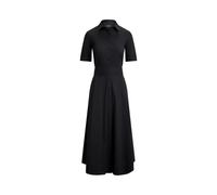 Black Vestido camisero de algodón y elástico 44