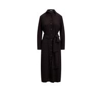Black Vestido camisero de crepé con lazo ES 40