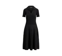 Black Vestido de punto de canalé XL