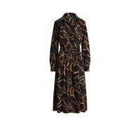 Black Vestido estampado de crepé plisado 34
