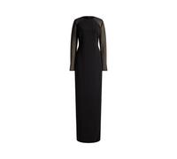 Black Vestido largo de crepé con georgette 50