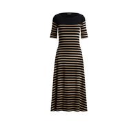 Black Vestido midi de algodón con rayas L