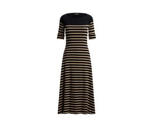 Black Vestido midi de algodón con rayas L