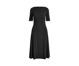 Black Vestido midi de algodón elástico XS