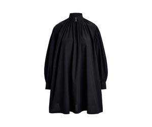 Black Vestido plisado con cuello esmoquin S