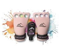 Black Volcanic- Calleras para Crossfit Mujer Rosa, 3H de Cuero de Fibra de Carbono, Incluye magnesio líquido y Bolsa Transpirable Rosa. (S)