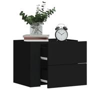Black Wall Mounted Nightstand 45x30x35 cm with Drawers, Elegant Floating Bedside Table for Bedroom & Living Room, Sturdy Engineered Wood, Space Saving Design, MAX Load 50kg