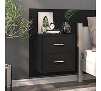 Black Wall Mounted Nightstand with Storage Drawer, Floating Bedside Table for Small Spaces, Modern Narrow Night Stand for Bedroom, Dorm, Office, 48.8x32.5x80cm, MAX Load 50kg