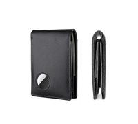 Black Wallet Genuine Leather Men for Anti-Theft for AirTag Tracker Locator