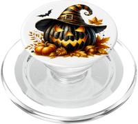 Black White and Orange Halloween Must Haves For Witches PopSockets PopGrip para MagSafe
