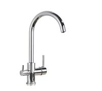 Black White Brass Luxury Pure Water Kitchen Faucet Dual Handle Hot And Cold Drinking Water 3-way Filter Kitchen Mixer Taps(Chrome-B)