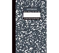 Black & White & Charcoal Marble Hardcover Notebook - Grid, 192 Pages, 5.5" x 8.5", Premium Matte Finish: Perfect for math, science, engineering, design projects, journaling, and daily productivity