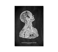 Black White Human Anatomy Art Póster de la columna vertebral Pintura del cerebro médica Mural Canvas Clínica estampado Decoración pared hospital(Picture B,A4 21x30cm No Frame)