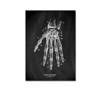 Black White Human Anatomy Art Póster de la columna vertebral Pintura del cerebro médica Mural Canvas Clínica estampado Decoración pared hospital(Picture H,20x25cm No Frame)