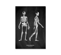 Black White Human Anatomy Art Póster de la columna vertebral Pintura del cerebro médica Mural Canvas Clínica estampado Decoración pared hospital(Picture I,30x45cm No Frame)