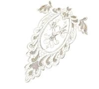 Black/White Lace Fabric Dress Applique Motif Blouse Sewing Trims, DIY Neckline Collar Costume Decoration(White)