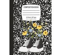 Black/White Marble Floral High-Tops Composition Notebook
