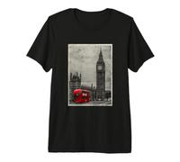 Black & White Retro Real London with Big Ben, London Skyline Camiseta Premium