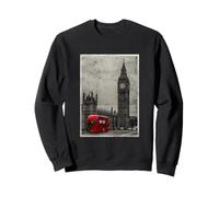 Black & White Retro Real London with Big Ben, London Skyline Sudadera