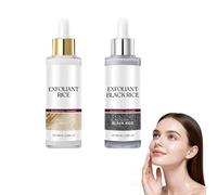 Black & White Rice Exfoliant Set - Suero exfoliante suave para rostro y cuerpo, exfoliante para eliminar la piel muerta de la cara, eliminador de puntos negros, hidratación profunda para todos los
