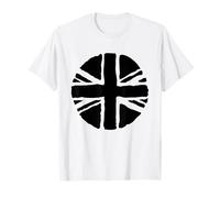Black & White Round Flag of The UK Union Jack Camiseta