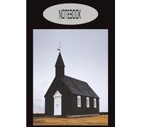 Black & White Small Church Notebook: 100 pages 6.69 x 9.61 Sz Wide Rule