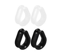Black White Teardrop Shape Silicone Ear Tunnel Plugs Ear Gauges Expanders Hollow Flexible Soft Tunnels Kit Stretcher Earrings Cute Lobe Piercing Body Set Gifts Bff Birthday 2Pairs Set