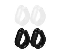 Black White Teardrop Shape Silicone Ear Tunnel Plugs Ear Gauges Expanders Hollow Flexible Soft Tunnels Kit Stretcher Earrings Cute Lobe Piercing Body Set Gifts Bff Birthday 2Pairs Set