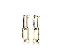 Black White Zircon Pendant Hoop Earrings For Women Piercing Earring Earings Jewelry Pendientes