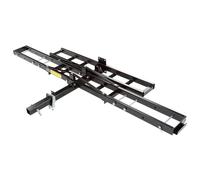 Black Widow Portabicicletas de Acero con rampa para Receptor de 2 Pulgadas, Capacidad de 500 Libras - Transportador de Moto de Cross y Scooter montado en Enganche con Pista recubierta de Arena y