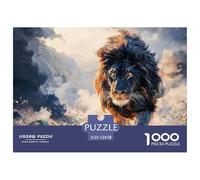 Black Wild Beast with Glowing Fur 1000 Stück Ökopapier Puzzle Wild Beast Stressabbau Familienspiel Puzzles Als Geburtstagsgeschenke 52x38cm/1000pcs
