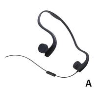 (Black) Wired Bone Conduction Headphones 3.5mm Audio Jack for Running Workout Hiking