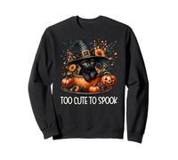 Black Witch Cat Kitten Graphic For Cat Mom Too Cute To Spook Sudadera