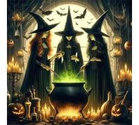 Black Witch Jigsaw Puzzle 300 Pieces 35x35cm/14x14inch, Difficult Jigsaw Puzzles for Adults 300, Beautiful Art Work, Great Festive Puzzle Gift for Men/Women