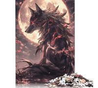 Black Wolf Anime Painting Puzzle Imposible,desafío for Adults Juego Educativo 1000 Piezas Obra De Arte De Juego De para Adultos Y Niños 1000pcs (75x50cm)