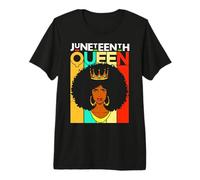 Black Woman Juneteenth Queen Melanin Sista Afro Cabello Rizado Camiseta Premium