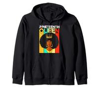 Black Woman Juneteenth Queen Melanin Sista Afro Cabello Rizado Sudadera con Capucha