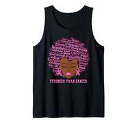 Black Women Queen Stronger Than Breast Cancer Pink Ribbon Camiseta sin Mangas