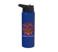 Black Women Queen Stronger Than Breast Cancer Pink Ribbon Stainless Steel Insulated Water Bottle