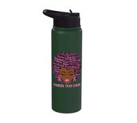 Black Women Queen Stronger Than Breast Cancer Pink Ribbon Stainless Steel Insulated Water Bottle