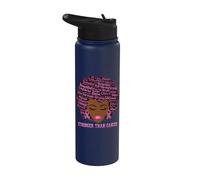 Black Women Queen Stronger Than Breast Cancer Pink Ribbon Stainless Steel Insulated Water Bottle