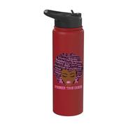 Black Women Queen Stronger Than Breast Cancer Pink Ribbon Stainless Steel Insulated Water Bottle
