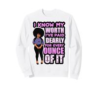 Black Women Strong Knows Her Worth Queen Melanin Girls Cita Sudadera